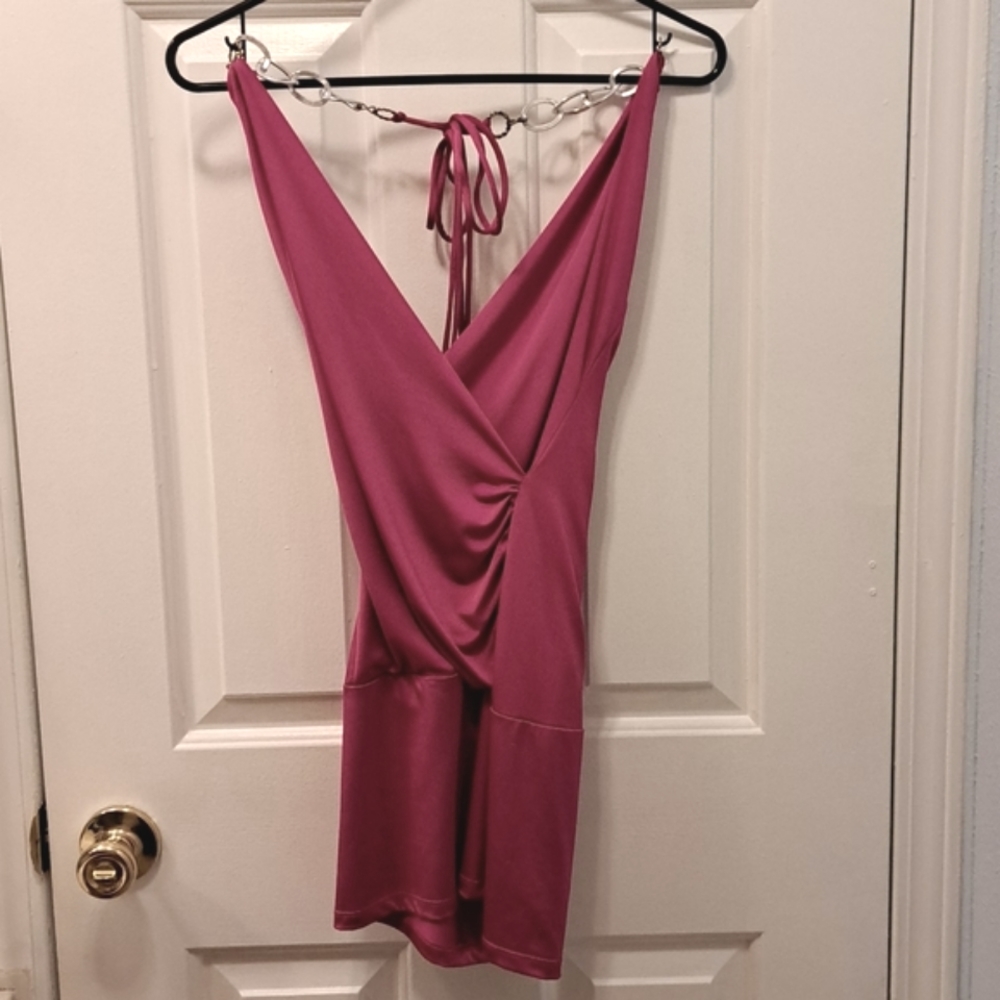 SHELLY PINK HALTER BLOUSE